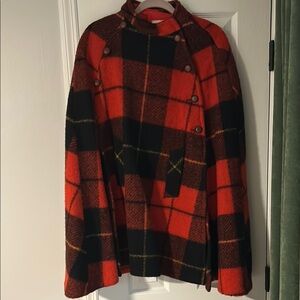 Oxford Red and Black Wool Cape